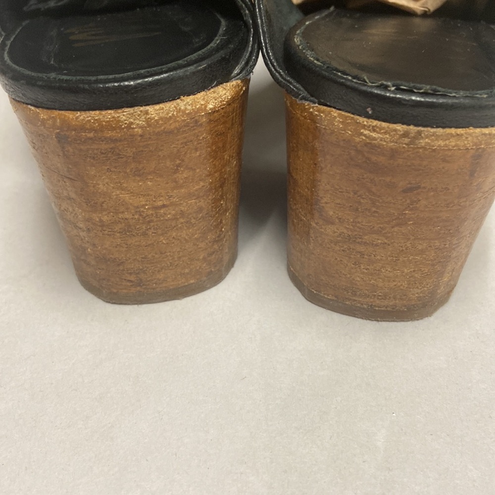 Mimosa mules! Peep toe, leather and chunky heel, made in Italy size 40 - Picture 6 of 10